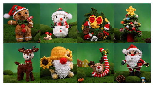Crafting Joyful Holidays: Crochet Kit for Santa Claus and Reindeer | Whimsical Wonders Boutique™