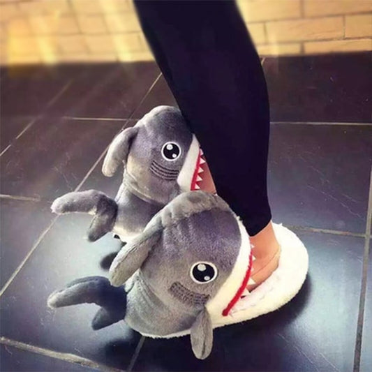 Dive into Comfort: Shark Plush Slippers at Whimsical Wonders Boutique™